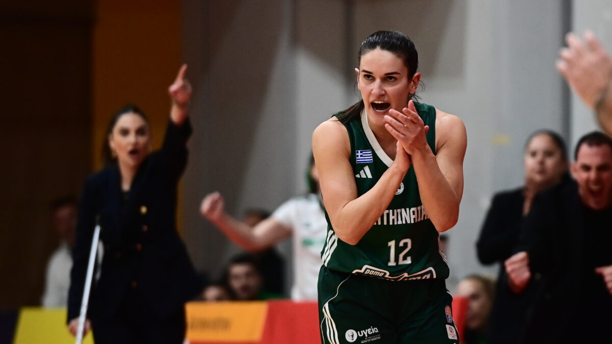 Η Σαμ Γαλανόπουλος πανηγυρίζει για τον Παναθηναϊκό (ΓΙΩΡΓΟΣ ΜΑΤΘΑΙΟΣ