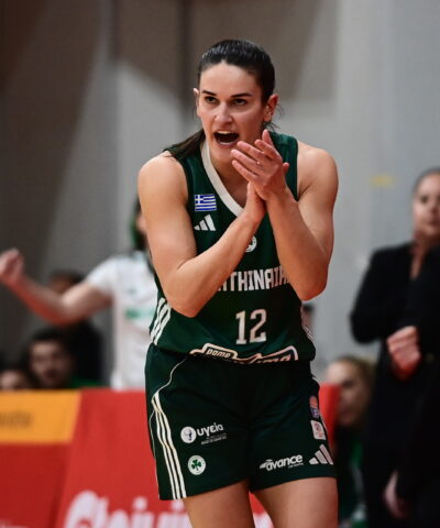 Η Σαμ Γαλανόπουλος πανηγυρίζει για τον Παναθηναϊκό (ΓΙΩΡΓΟΣ ΜΑΤΘΑΙΟΣ