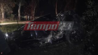 Πάτρα: Ένας τραυματίας σε τροχαίο με αυτοκίνητο που «καρφώθηκε» σε κολώνα