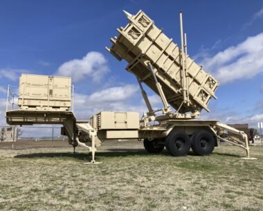 FILE - A Patriot missile mobile launcher is displayed outside the Fort Sill Army Post near Lawton, Okla., on March 21, 2023. (AP Photo/Sean Murphy, File)