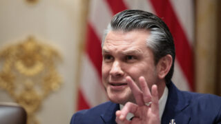 U.S. Defense Secretary Pete Hegseth speaks during a cabinet meeting at the White House in Washington, D.C., U.S., March 26, 2026. REUTERS/Evelyn Hockstein