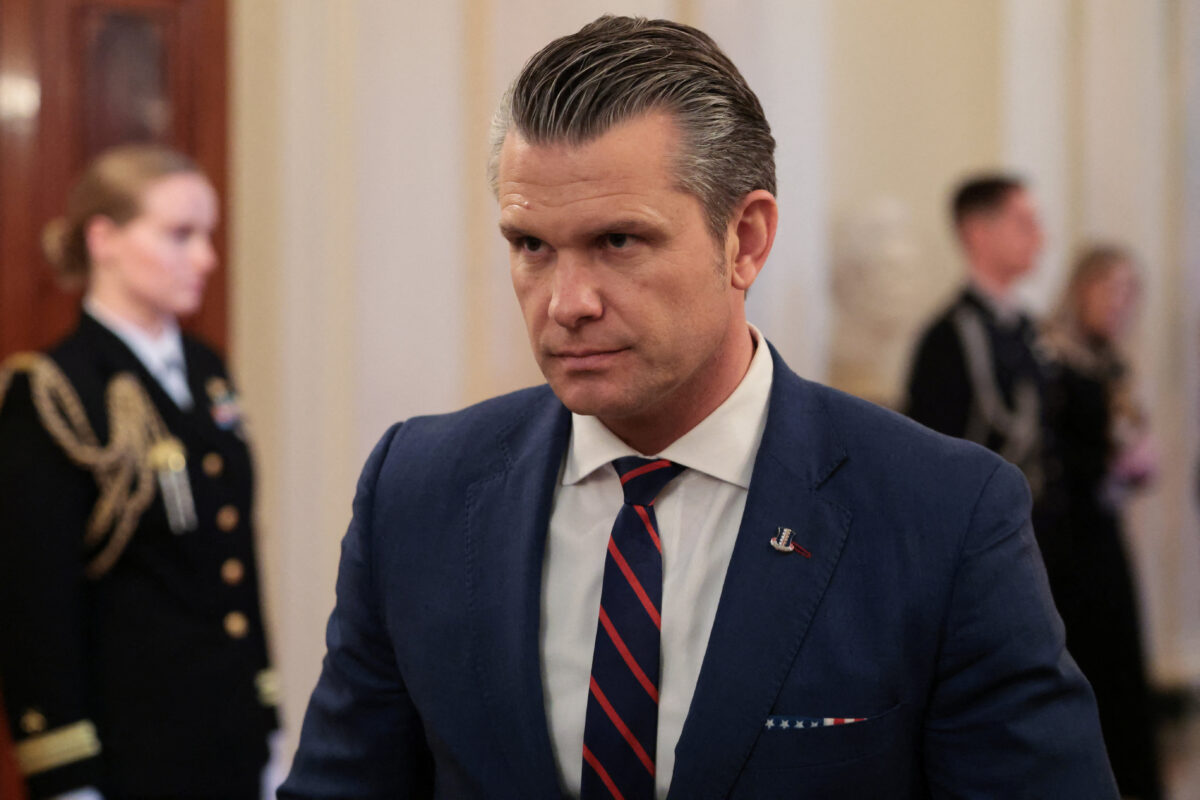 U.S. Secretary of Defense Pete Hegseth looks on ahead of a Medal of Honor ceremony at the White House in Washington, D.C., U.S., March 2, 2026. REUTERS/Jonathan Ernst
