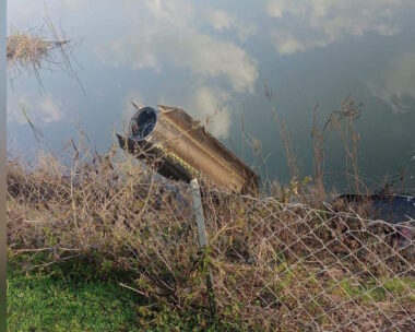 Συντρίμμια του βλήματος αναχαίτισης που κατέρριψε τον ιρανικό βαλλιστικό πύραυλο στην Τουρκία