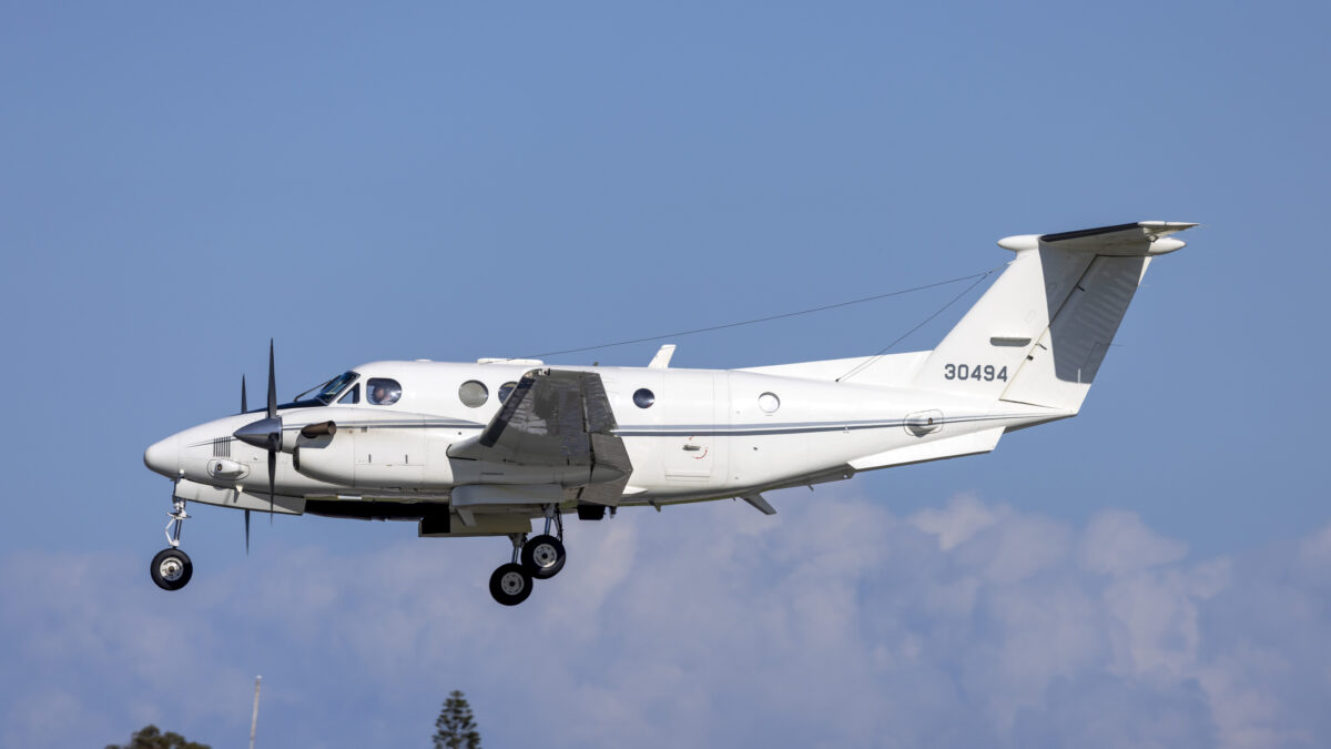 Luqa, Malta - February 3, 2025: US Air Force Beech C-12D-1 Huron (A200CT) (REG: 83-0494), second USAF Huron in less than an hour to land at Luqa.