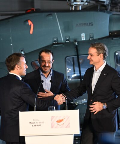 Μακρόν, Χριστοδουλίδης και Μητσοτάκης