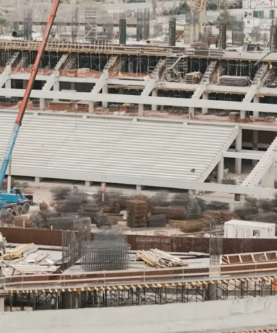 Μία από τις κερκίδες του νέου γηπέδου