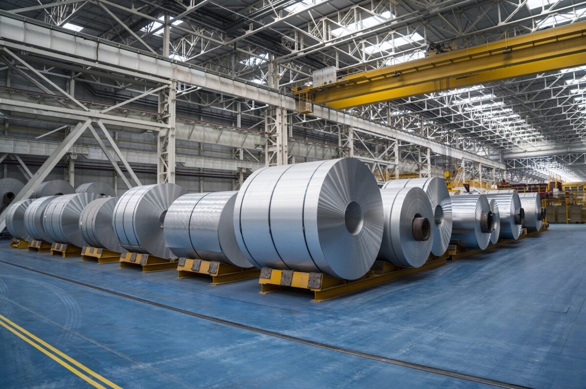 Large Aluminium Steel Rolls in the factory. Image taken in daylight with a Sony A7Rii (42 megapixels) and developed from raw