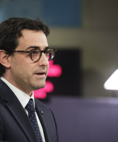 29 January 2025, Belgium, Br'ssel: (120927) -- BRUSSELS, January 29, 2025 -- EU Commissioner for Prosperity and Industrial Strategy Stephane Sejourne is talking to media during the Read-out of the EU Commission College meeting in the Berlaymont, the EU Commission headquarters on January 29, 2025 in Brussels, Belgium. Today, the Commission presents the Competitiveness Compass, the first major initiative of this mandate providing a strategic and clear framework to steer the Commission's work. The Compass sets a path for Europe to become the place where future technologies, services, and clean products are invented, manufactured, and put on the market, while being the first continent to become climate neutral. Photo by: Thierry Monasse/picture-alliance/dpa/AP Images