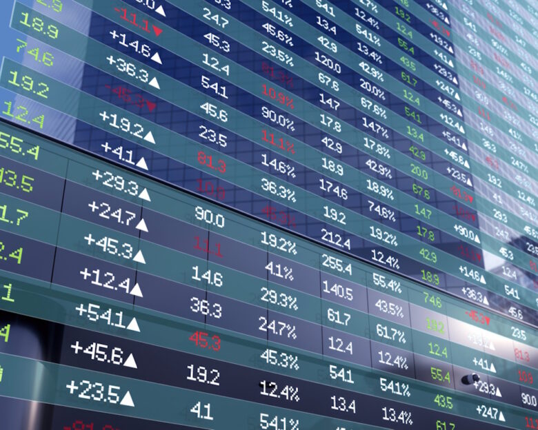 Financial securities market data trend chart