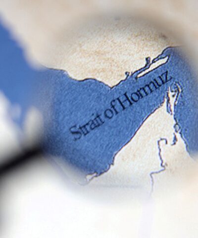 Χάρτης με τα Στενά του Ορμούζ