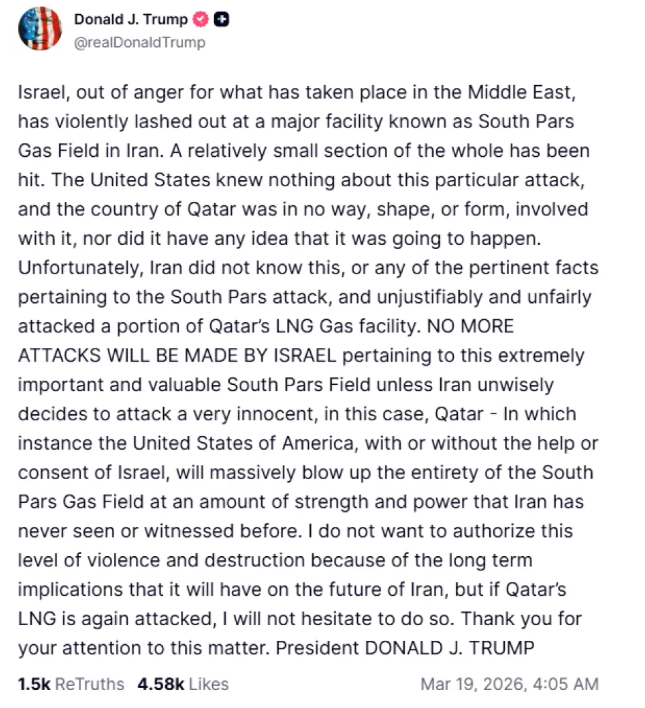 Η ανάρτηση του Ντόναλντ Τραμπ