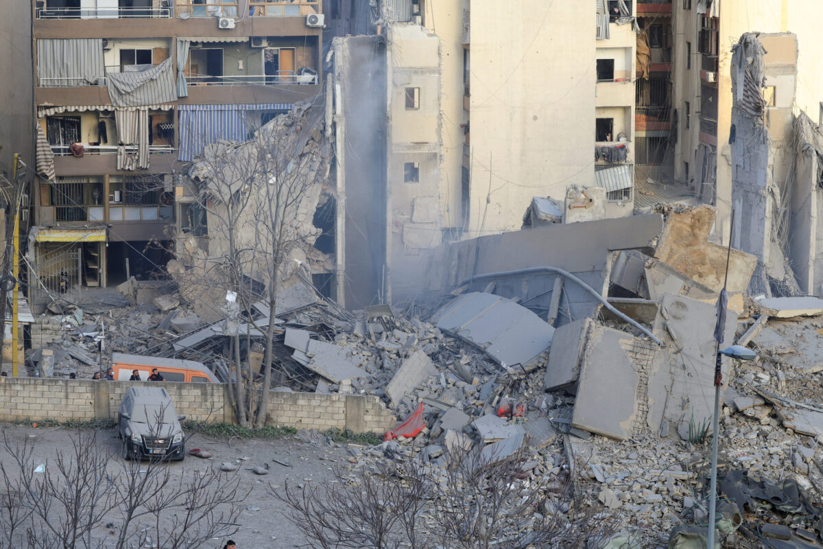 Η πολυκατοικία που χτυπήθηκε στη Βηρυτό