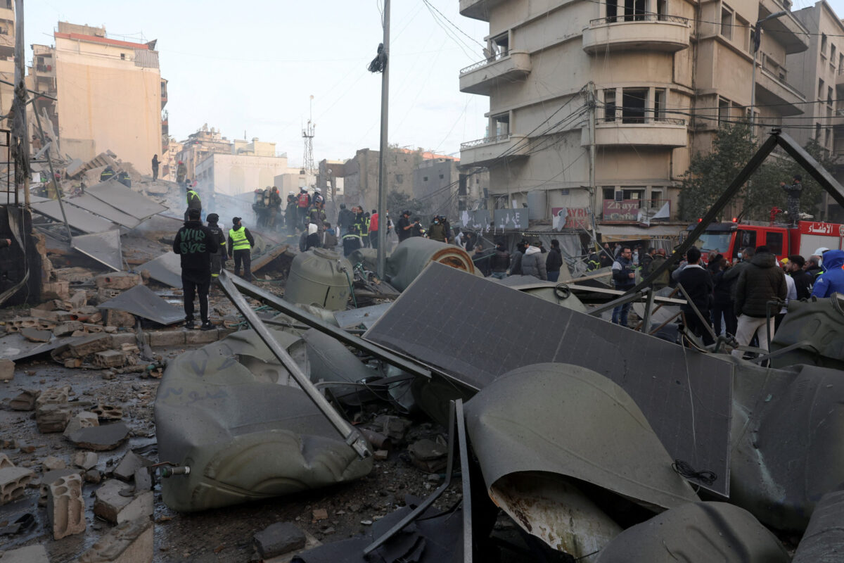 Η πολυκατοικία που χτυπήθηκε στη Βηρυτό