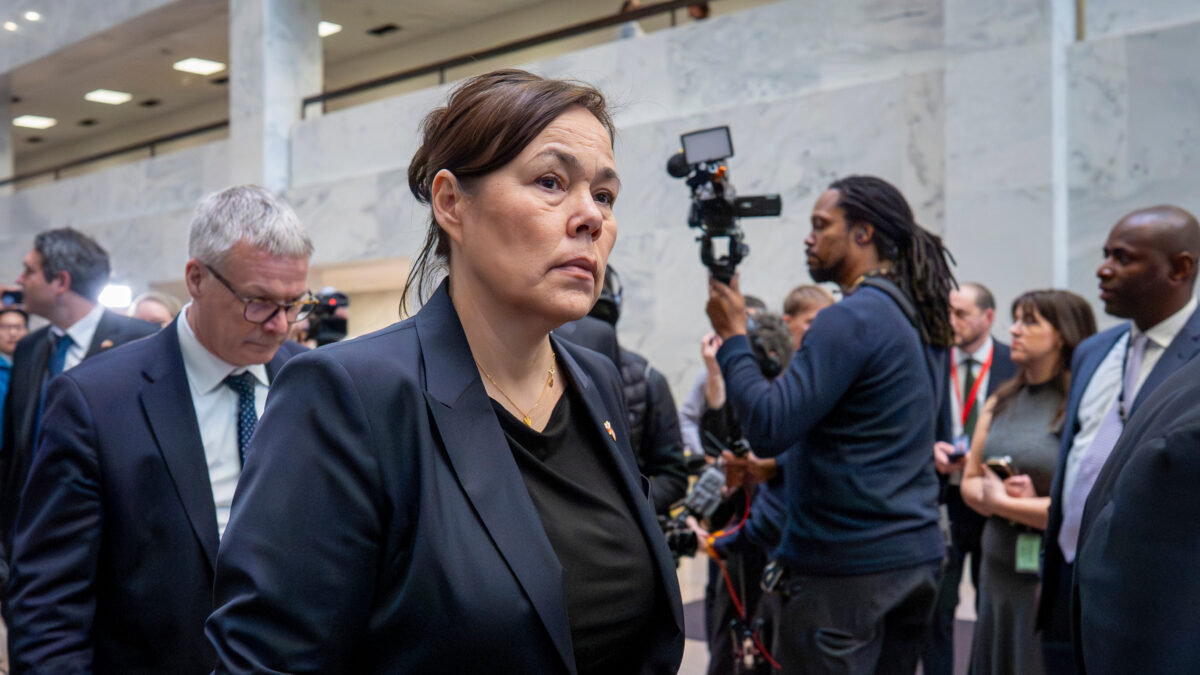 Greenland Foreign Minister Vivian Motzfeldt arrives for a meeting on Capitol Hill as officials from Denmark and Greenland meet with lawmakers from the Arctic Caucus, at the Capitol in Washington, Wednesday, Jan. 14, 2026. (AP Photo/J. Scott Applewhite)