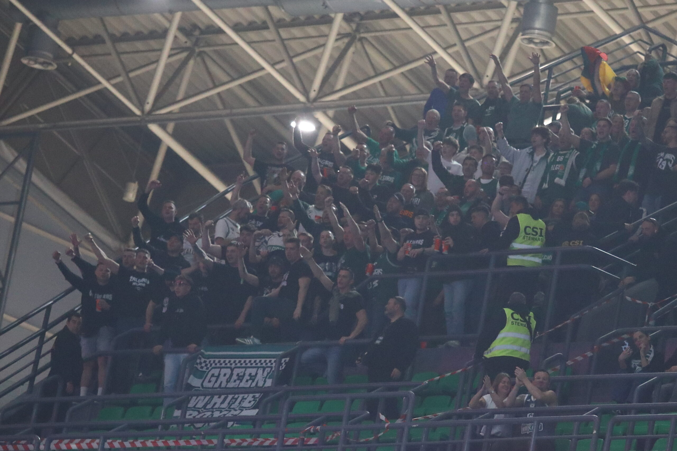 Οι φίλαθλοι της Ζαλγκίρις/ (ΜΑΡΚΟΣ ΧΟΥΖΟΥΡΗΣ / EUROKINISSI)