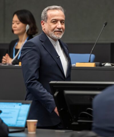 Iranian Foreign Minister Abbas Araghchi, arrives during the Conference on Disarmament, at the European headquarters of the United Nations in Geneva, Switzerland, Tuesday, Feb. 17, 2026. (Martial Trezzini/Keystone via AP)