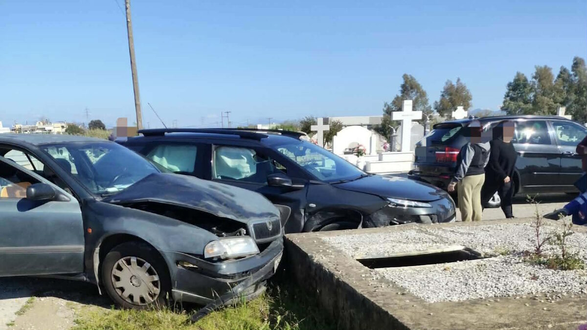 Τροχαίο μέσα σε νεκροταφείο στο Αγρίνιο