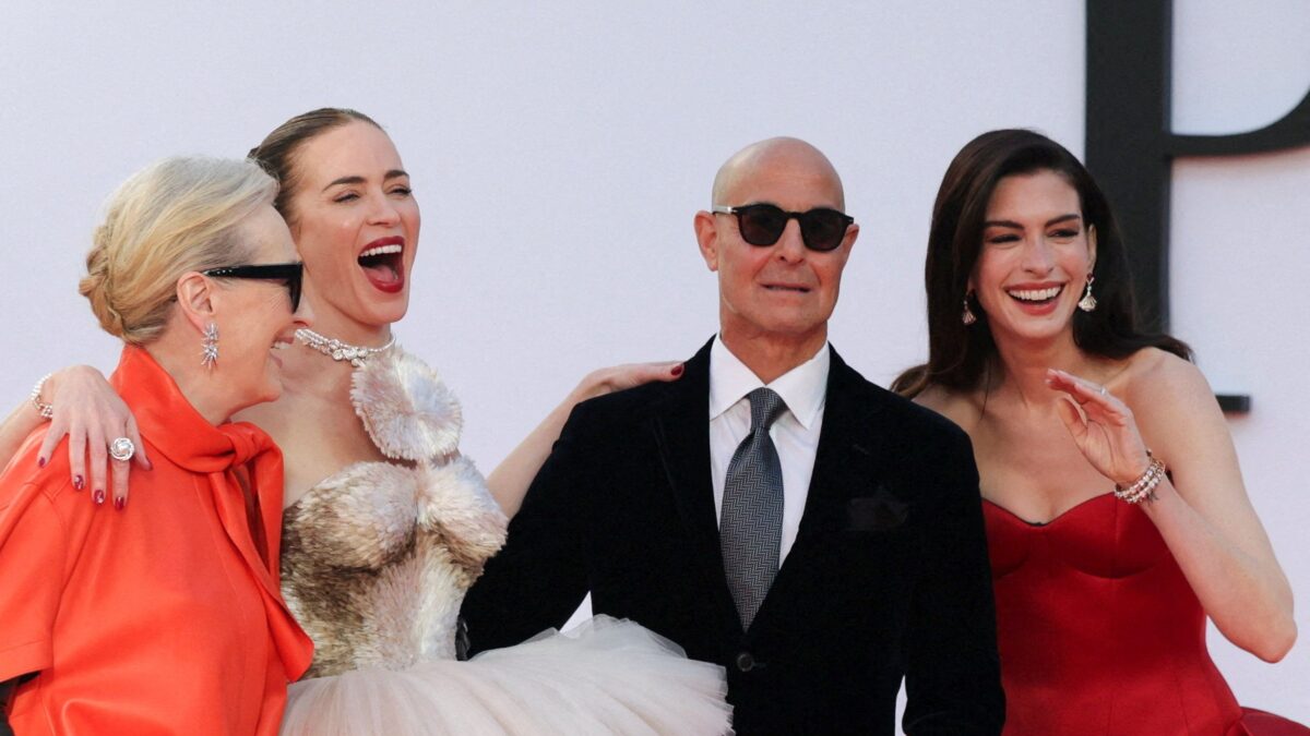 Anne Hathaway, Meryl Streep, Emily Blunt and Stanley Tucci