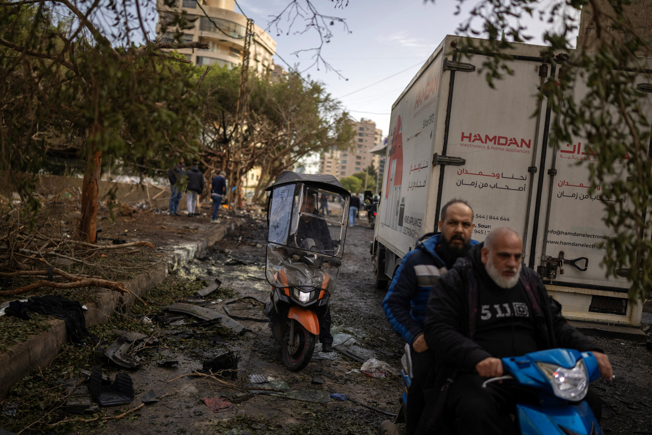 Aftermath of an Israeli strike in Beirut People on scooters drive past the impact site of an Israeli strike, amid escalating hostilities between Israel and Hezbollah, as the U.S.-Israel conflict with Iran continues, in Beirut, Lebanon, April 1, 2026. REUTERS/Alkis Konstantinidis