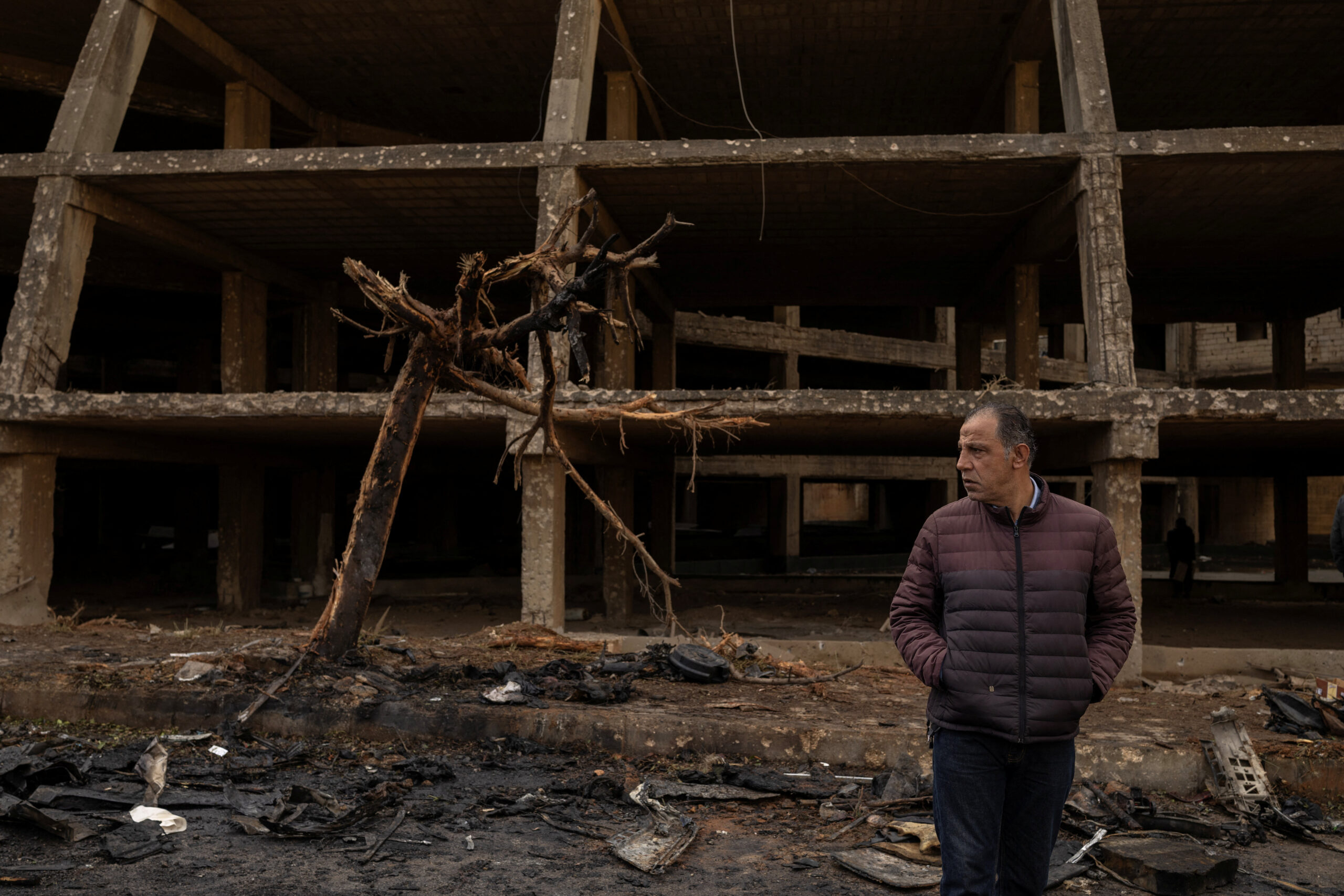 Aftermath of an Israeli strike in Beirut A man stands on the impact site of an Israeli strike, amid escalating hostilities between Israel and Hezbollah, as the U.S.-Israel conflict with Iran continues, in Beirut, Lebanon, April 1, 2026. REUTERS/Alkis Konstantinidis