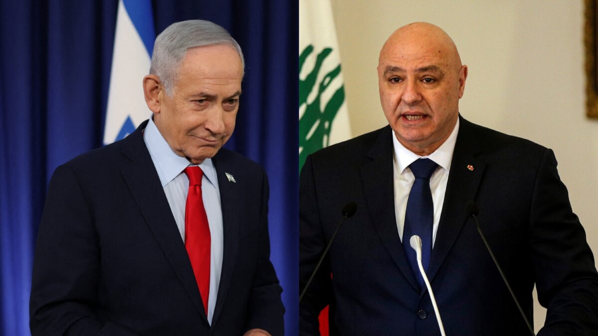 Αριστερά ο Μπέντζαμιν Νετανιάχου και δεξιά ο Ζοζέφ Αούν