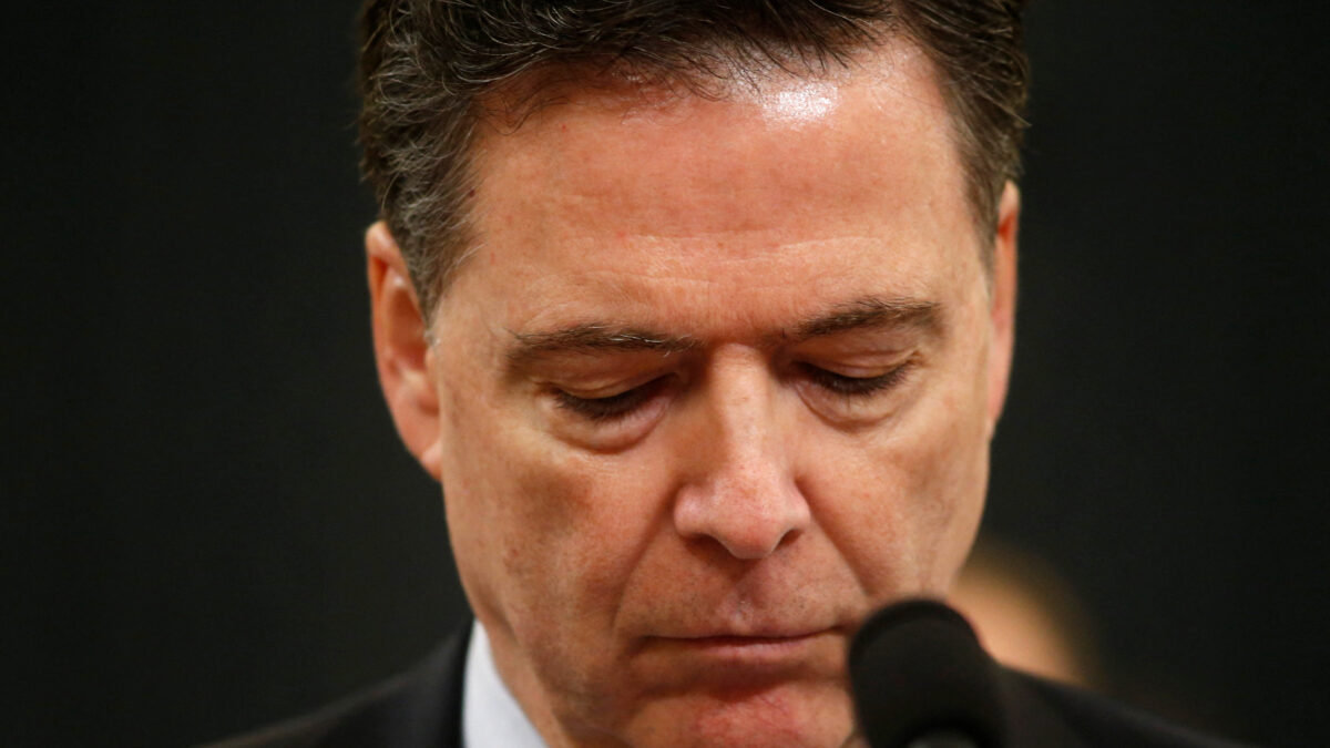 FILE PHOTO: FBI Director James Comey testifies before the House Intelligence Committee hearing into alleged Russian meddling in the 2016 U.S. election on Capitol Hill in Washington, U.S., March 20, 2017. REUTERS/Joshua Roberts/File Photo