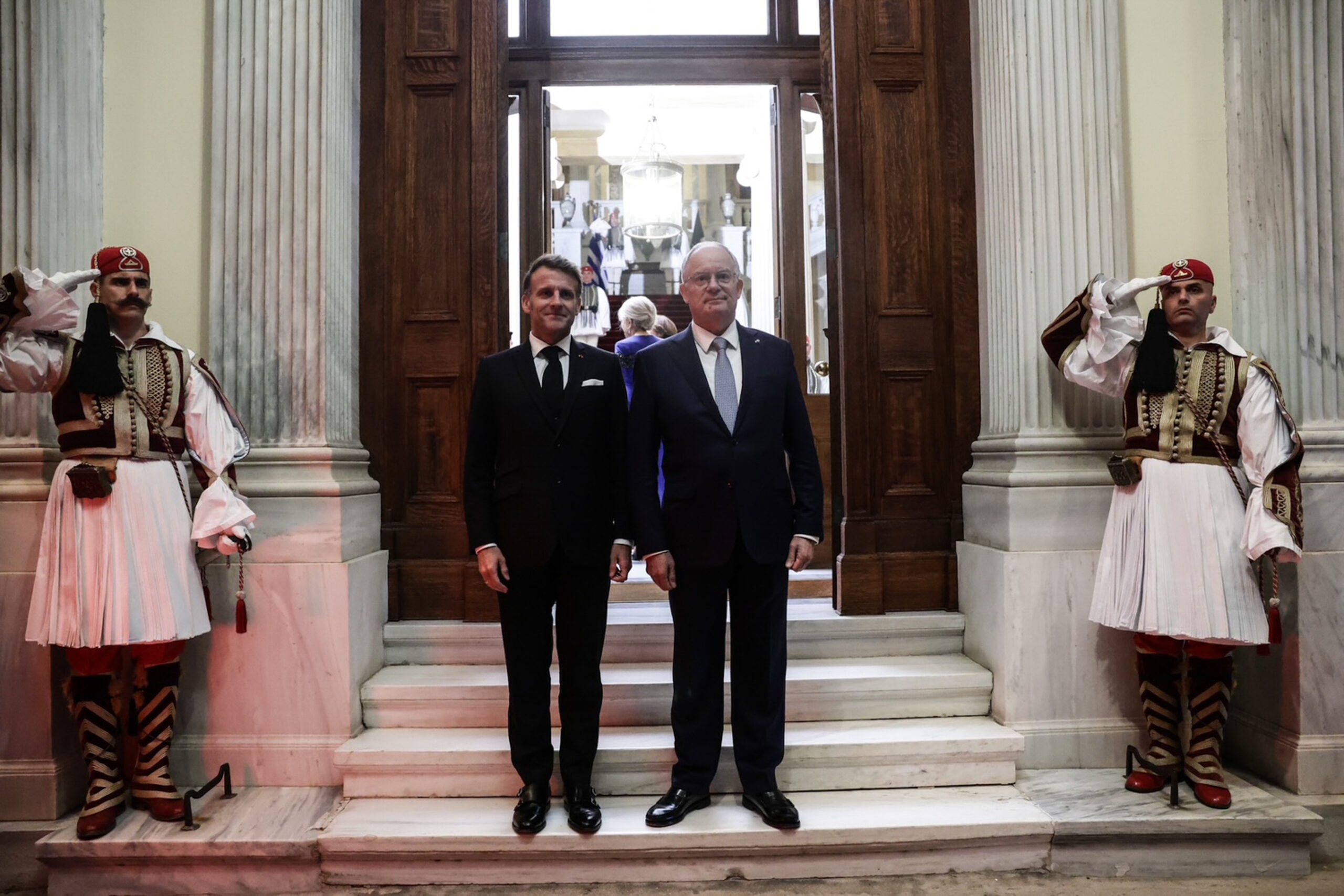 Επίσημο δείπνο του Προέδρου της Δημοκρατίας Κωνσταντίνου Τασούλα στον Πρόεδρο της Γαλλίας Emmanuel Macron, στο Προεδρικό Μέγαρο, Παρασκευή 24 Απριλίου 2026  (ΘΟΔΩΡΗΣ ΜΑΝΩΛΟΠΟΥΛΟΣ