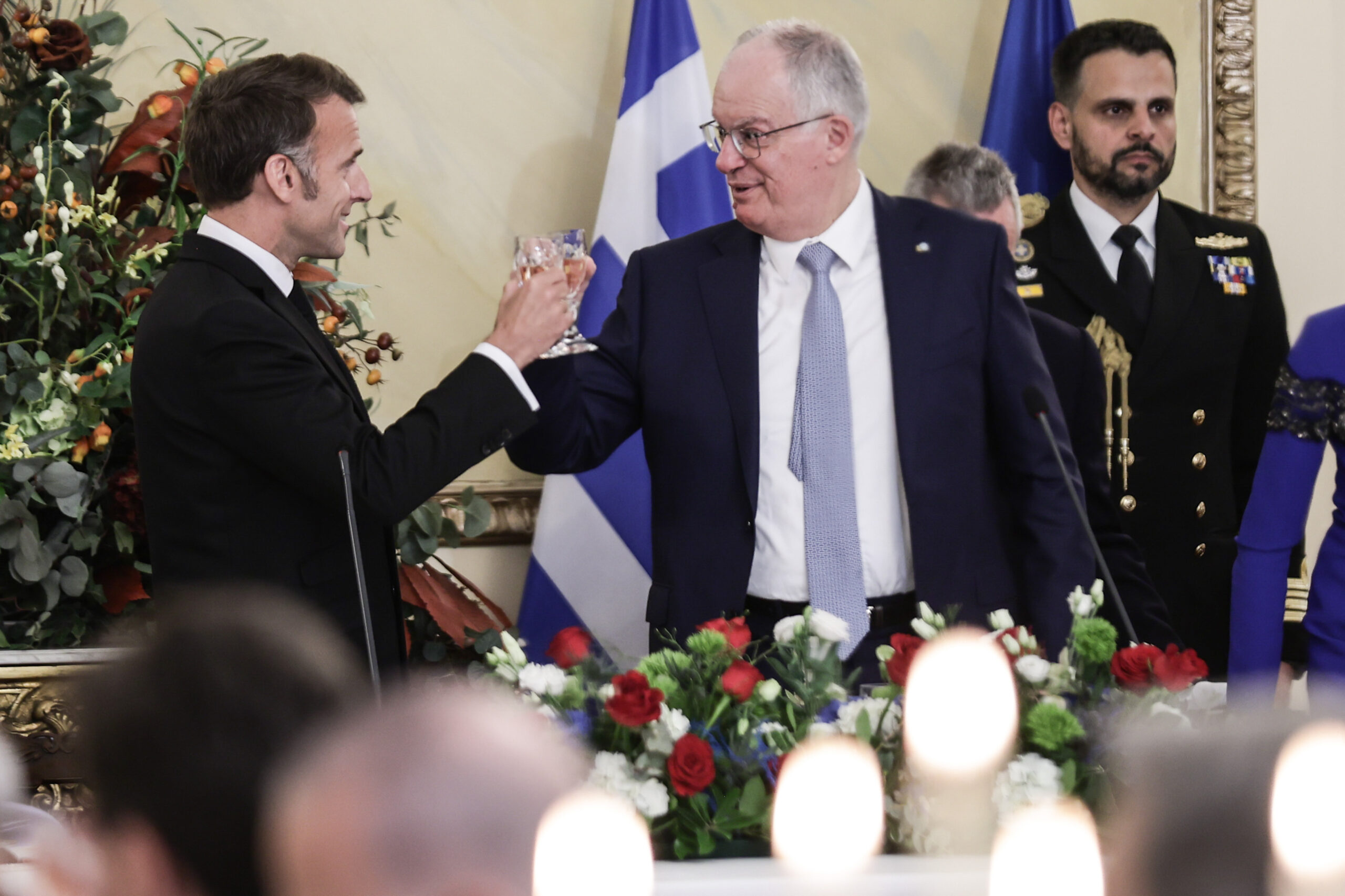 Επίσημο δείπνο του Προέδρου της Δημοκρατίας Κωνσταντίνου Τασούλα στον Πρόεδρο της Γαλλίας Emmanuel Macron, στο Προεδρικό Μέγαρο, Παρασκευή 24 Απριλίου 2026  (ΘΟΔΩΡΗΣ ΜΑΝΩΛΟΠΟΥΛΟΣ