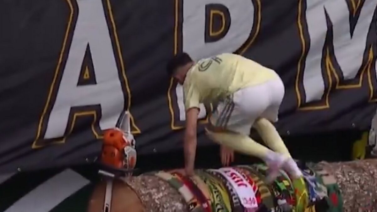 Ο Κρίστοφερ Βέλντε έγινε viral πανηγυρίζοντας γκολ του πάνω σε κορμό δέντρου