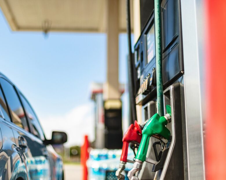 Western USA Economy and Inflation Filling Gas Tank Viewing Sales Price at The Pump Photo Series