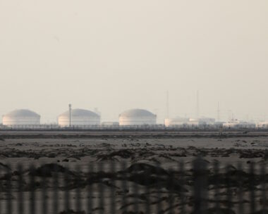 FILE PHOTO: QatarEnergy's liquefied natural gas (LNG) production facilities, amid the U.S.-Israeli conflict with Iran, in Ras Laffan Industrial City, Qatar March 2, 2026. REUTERS/Stringer/File Photo
