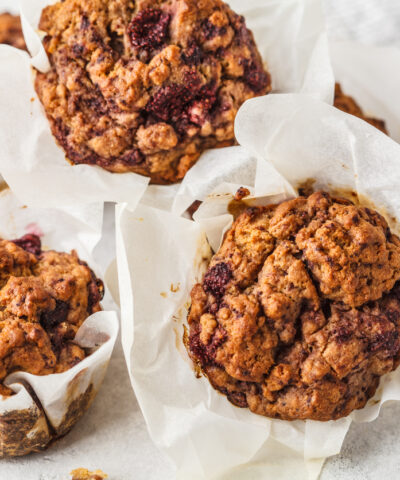 Muffins με βρώμη και φράουλες