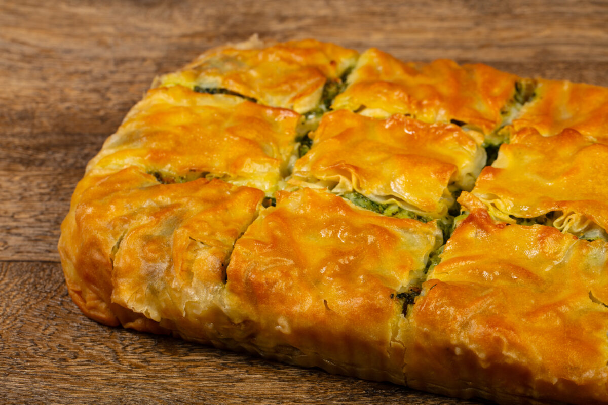Georgian traditional Achma pie with cheese
