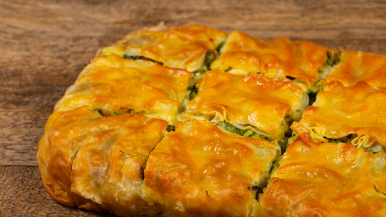 Georgian traditional Achma pie with cheese