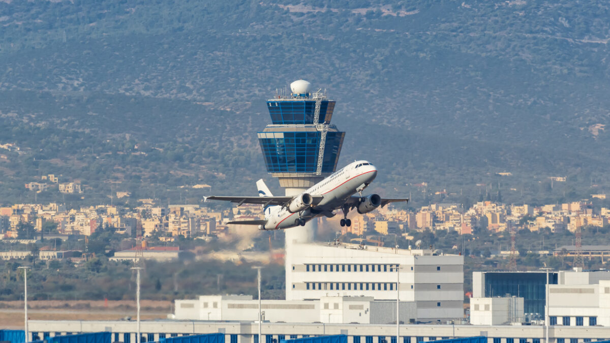 Athens, Greece - September 23, 2020: Aegean Airlines Airbus A320 airplane at Athens Airport in Greece. Airbus is a European aircraft manufacturer based in Toulouse, France.