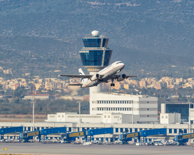 Athens, Greece - September 23, 2020: Aegean Airlines Airbus A320 airplane at Athens Airport in Greece. Airbus is a European aircraft manufacturer based in Toulouse, France.