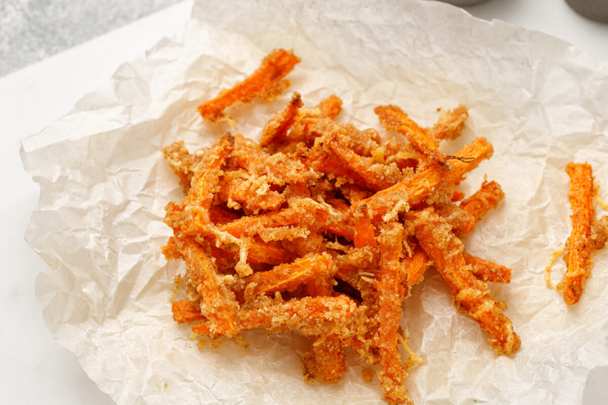 Ψημένα καρότα με παρμεζάνα