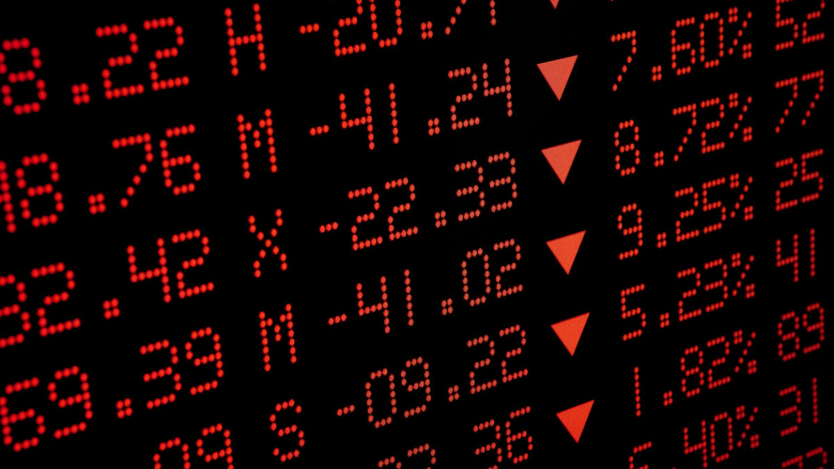Stock Market statistics. Selective Focus.