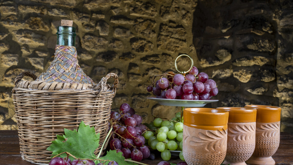 Wine tasting in a rustic setting