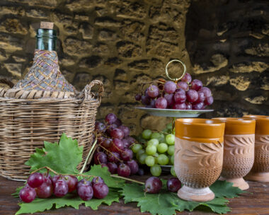 Wine tasting in a rustic setting