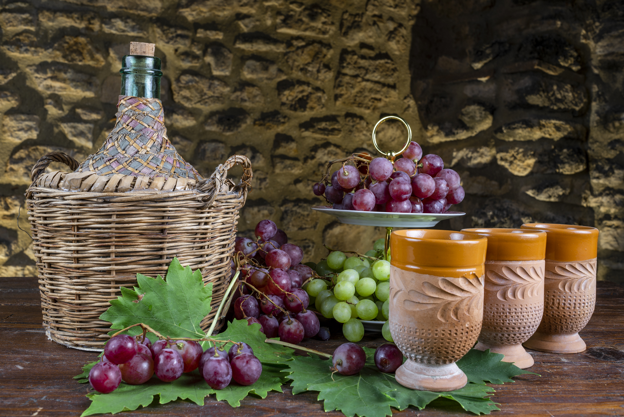 Wine tasting in a rustic setting