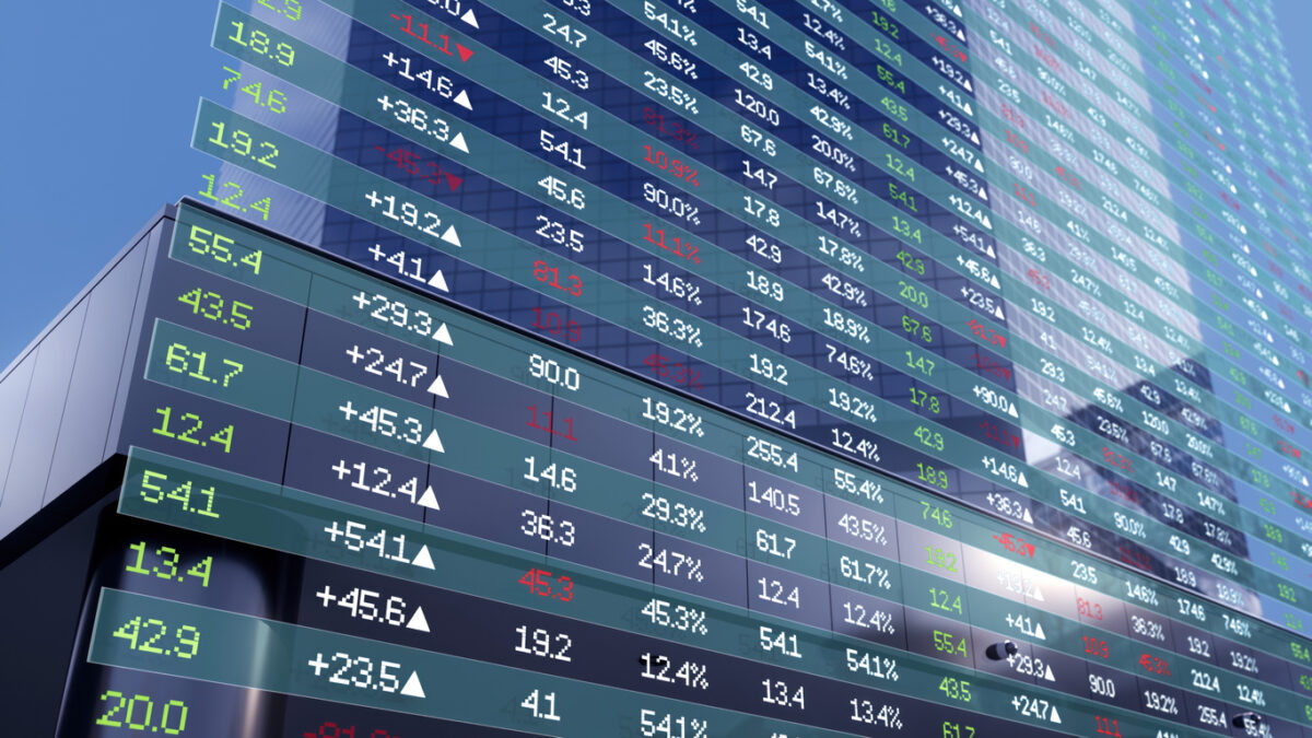Financial securities market data trend chart