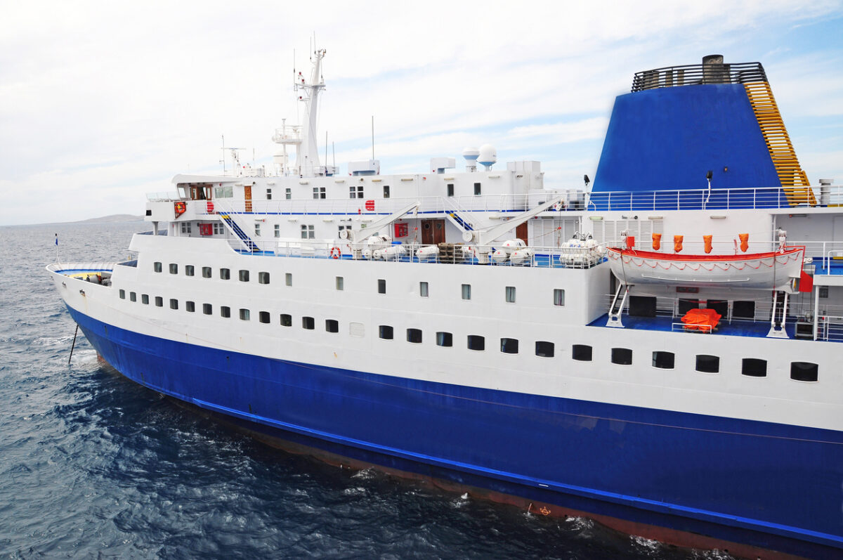 Ferry boat in mediterranean sea