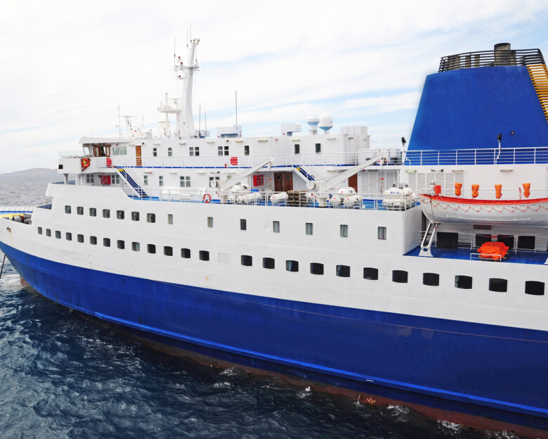 Ferry boat in mediterranean sea