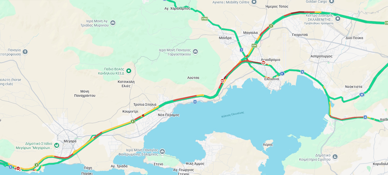 Η κίνηση στις 12:30 το πρωί της Μεγάλης Παρασκευής