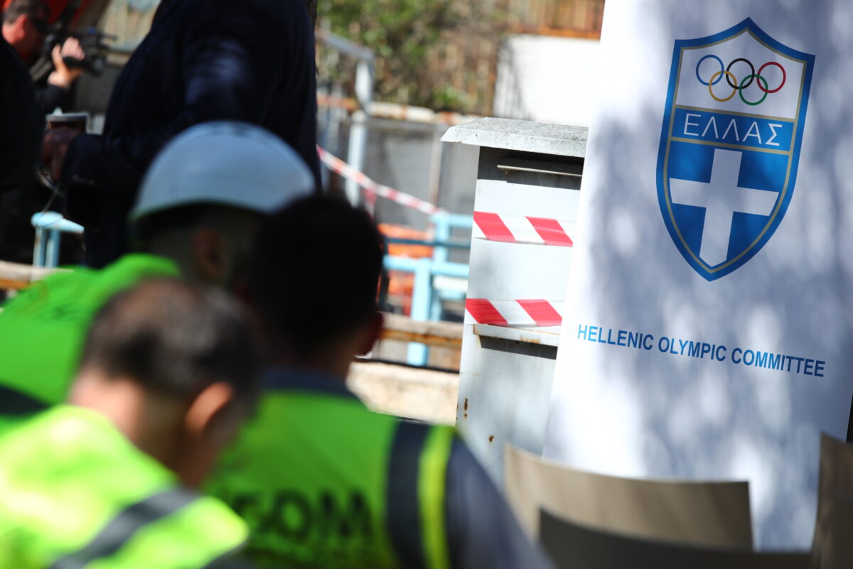 ΕΝΑΡΞΗ ΕΡΓΑΣΙΩΝ ΑΝΑΚΑΤΑΣΚΕΥΗΣ ΤΟΥ ΟΛΥΜΠΙΑΚΟΥ ΚΟΛΥΜΒΗΤΗΡΙΟΥ ΣΤΗΝ ΑΘΗΝΑ ΜΕ ΠΡΩΤΟΒΟΥΛΙΑ ΤΗΣ ΕΛΛΗΝΙΚΗΣ ΟΛΥΜΠΙΑΚΗΣ ΕΠΙΤΡΟΠΗΣ ΚΑΙ ΤΗΝ ΧΟΡΗΓΙΑ ΤΗΣ ΕΘΝΙΚΗΣ ΤΡΑΠΕΖΑΣ.  (ΑΡΓΥΡΩ ΑΝΑΣΤΑΣΙΟΥ