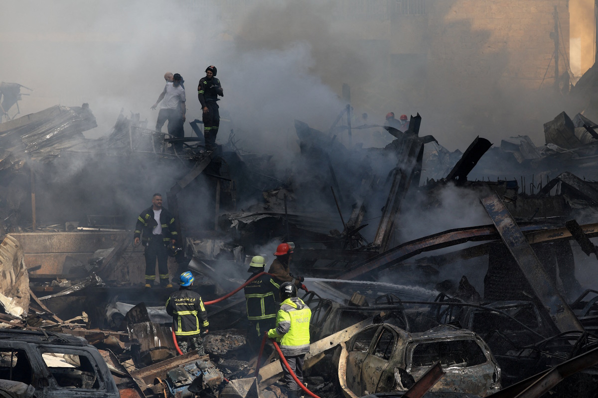 Site of an Israeli strike in Beirut Rescuers work at the site of an Israeli strike in Beirut, Lebanon, April 8, 2026. REUTERS/Mohamed Azakir TPX IMAGES OF THE DAY