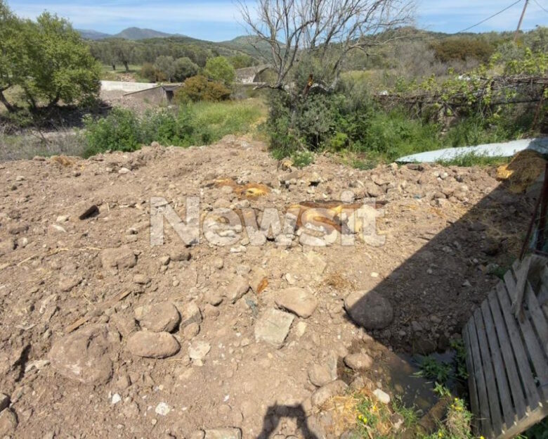 Το σημείο όπου έχουν θαφτεί ζώα που είχαν προσβληθεί από αφθώδη πυρετό στη Λέσβο
