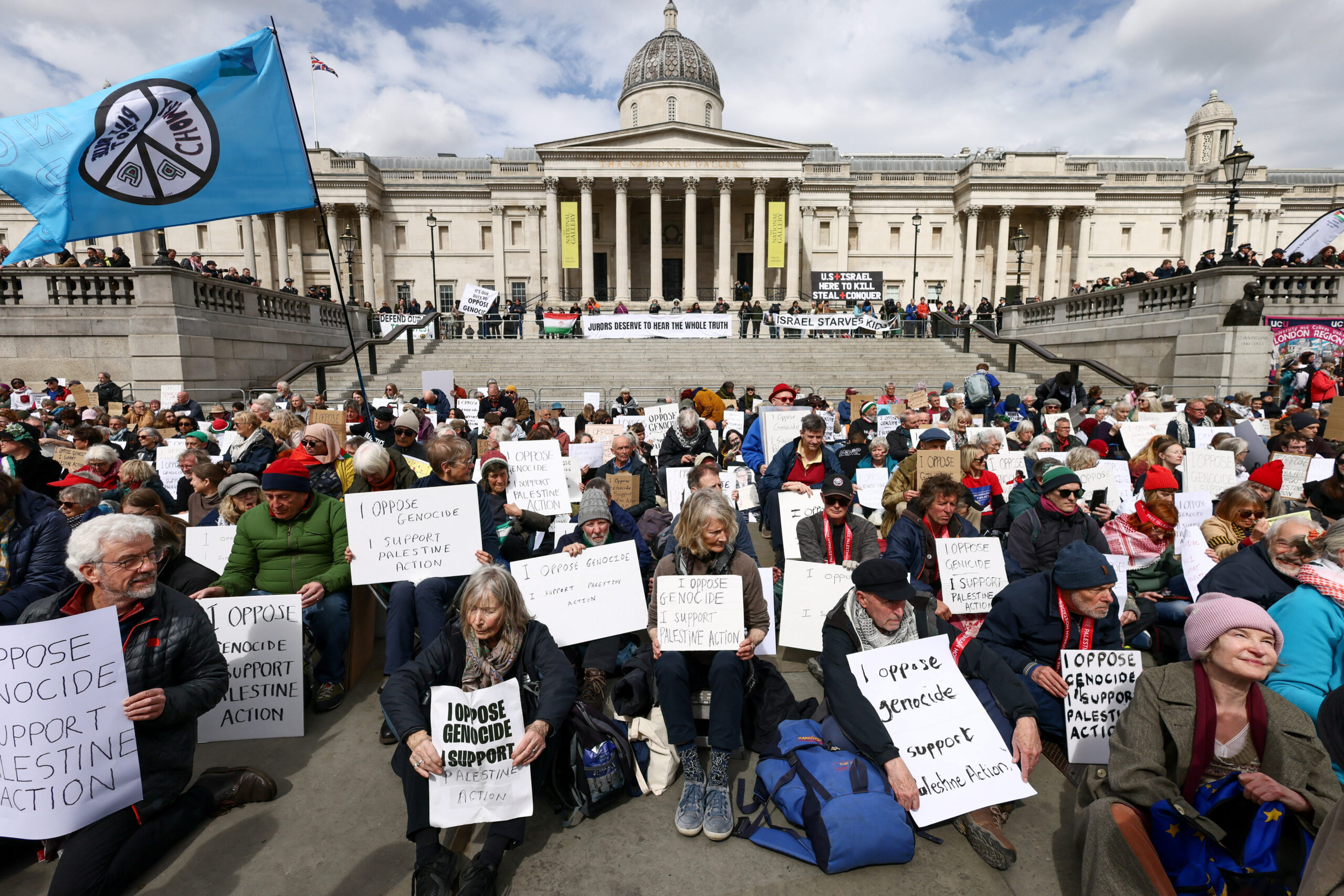 Διαδηλωτές στη συγκέντρωση της Palestine Action