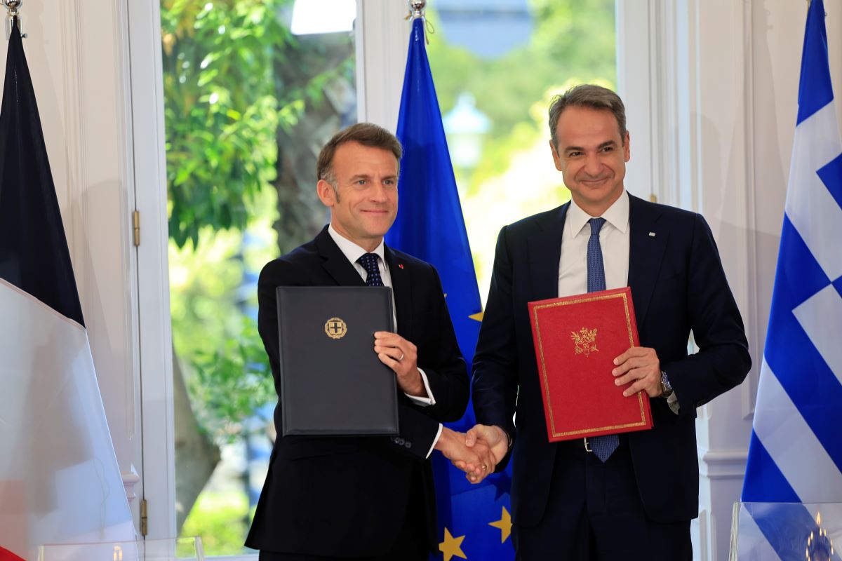 macron-mitsotakis-maximou3 ΓΙΩΡΓΟΣ ΚΟΝΤΑΡΙΝΗΣ/EUROKINISSI